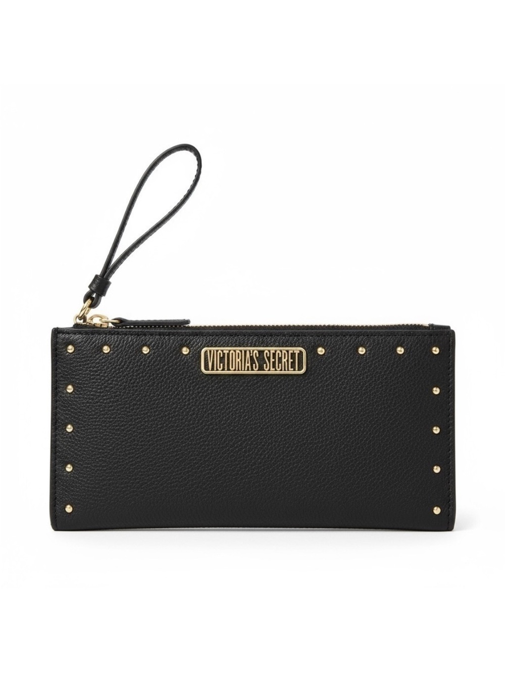 Victoria's Secret Black Wristlet with Gold Studs